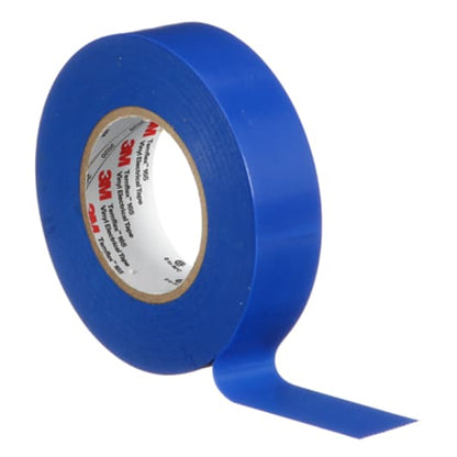 3M Temflex Multi-Purpose Vinyl Electrical Tape 165, White/Blue/Red, 3/4 in x 60 ft (19 mm x 18 m)